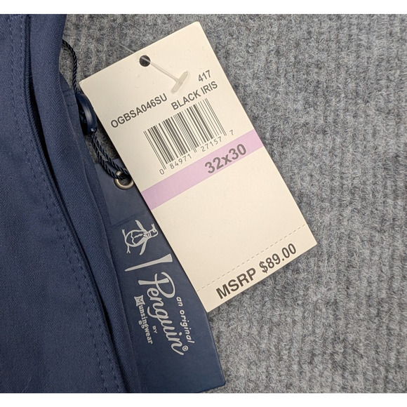 Original Penguin Golf Pants Mens 32x30 Blue Stretch Performance Chino Preppy - Picture 5 of 6